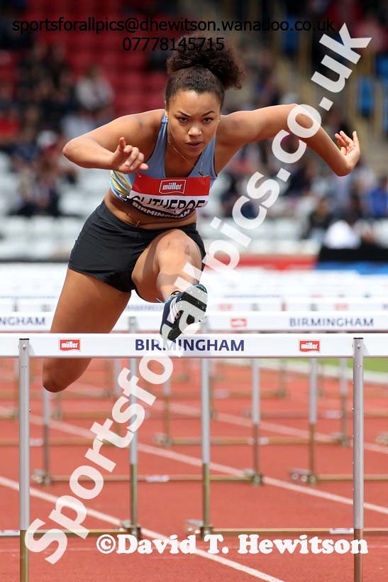 Womens 100 metres hurdles, British Championships, Birmingham. Photo: David T. Hewitson/Sports for All Pics